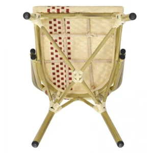 mobiliario-contract-silla garnier apilable aluminio ratan beige y rojo 3